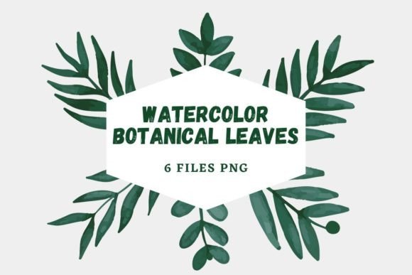 Botanical Watercolor Leaves Pack 14: A Crafts-Inspired Design Asset for Local Branding