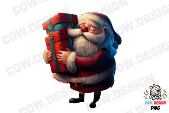 Cute Santa Watercolor Sublimation for Holiday Crafts