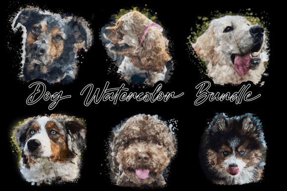 Dog Watercolor Bundle for Crafts & Digital Product Sellers