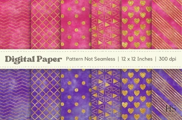 Gold Watercolor Digital Paper Pack: A Designer’s Review for Branding and Marketing Use