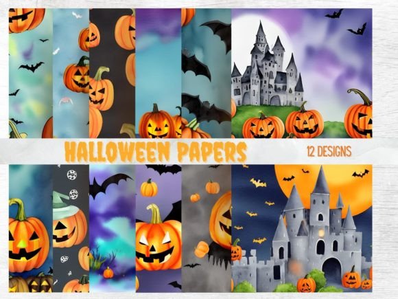h1Halloween Papers, Pumpkin Textures for Seasonal Design Projects/h1