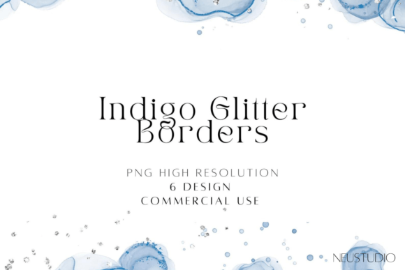 Indigo Watercolor Borders PNG: Decorative Elements Review