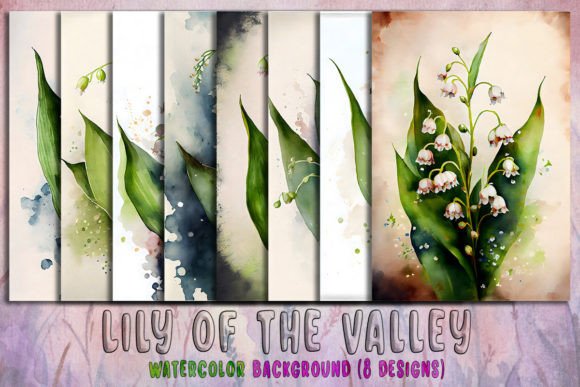 Lily of the Valley Watercolor Background for Crafters