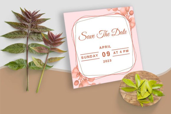 Orange Watercolor Leaf Wedding Card: A Fresh Print Template for Organic Branding