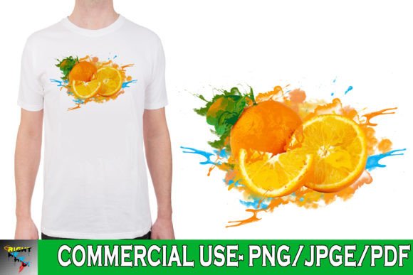 Orange Watercolor T-shirt Design in Print Templates