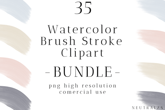 Pastel Watercolor Brush Strokes Bundle: Decorative Elements