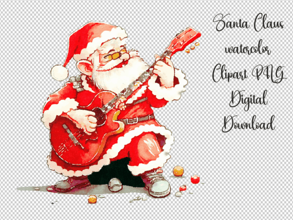 Santa Claus Christmas Watercolor for Crafts Branding