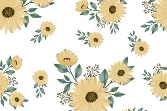 Sunflower Watercolor Seamless Pattern for Crafters