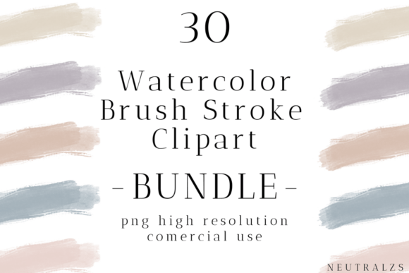 Watercolor Brush Stroke Png Bundle: Decorative Elements