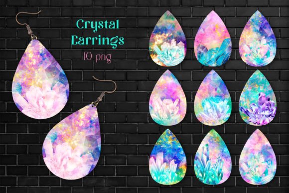 Watercolor Crystal Earring Sublimation for Crafts