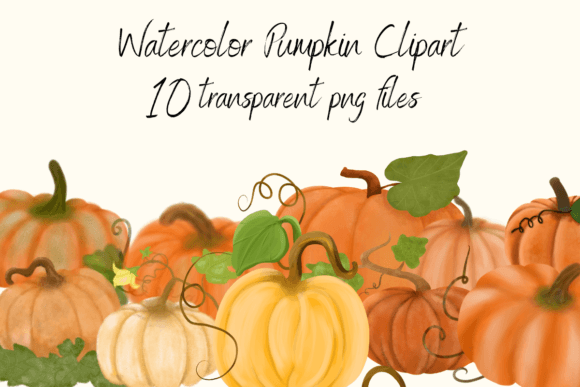 Watercolor Cute Pumpkin Clipart for Crafts & Digital Product Sellers