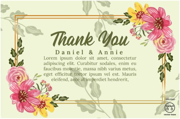Watercolor Flower Thank You Card: A Soft Touch for Brand Storytelling in Graphic Templates