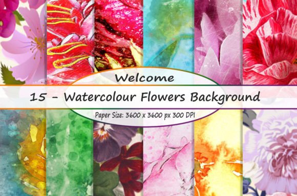 Watercolor Flowers Background for Crafters & Handmade Business Designers