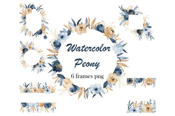 Watercolor Indigo Frames: Elegant Print Templates for Handmade Crafters