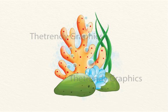 Watercolor Underwater Plants Sublimation Print Templates