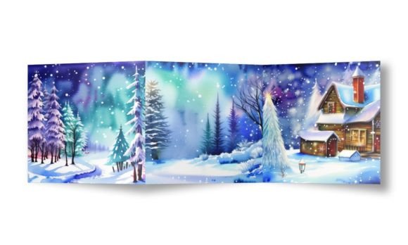 Whimsical Winter Watercolor Background for Seasonal Branding