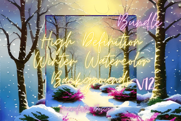 Winter Watercolor Background V12 for Editorial Backgrounds