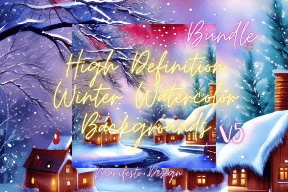 Winter Watercolor Background V5 for Crafts & Digital Sellers