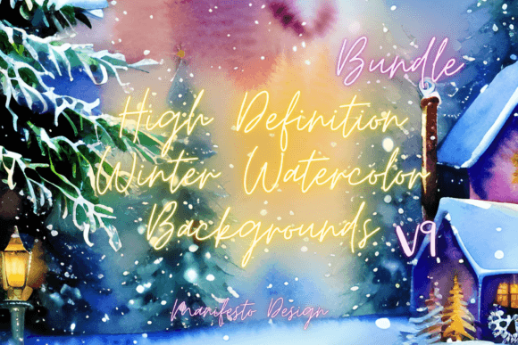 Winter Watercolor Background V9 for Seasonal Branding